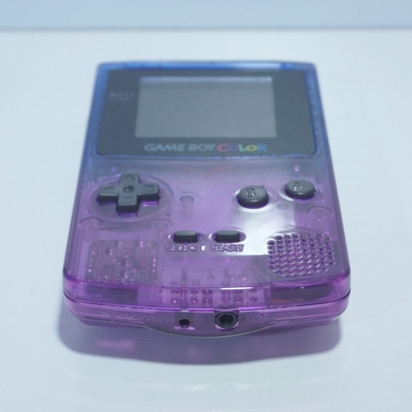Clear Blue Purple Gameboy Color GBC Handheld Console with IPS Backlit LCD Screen - Picture 5 of 8